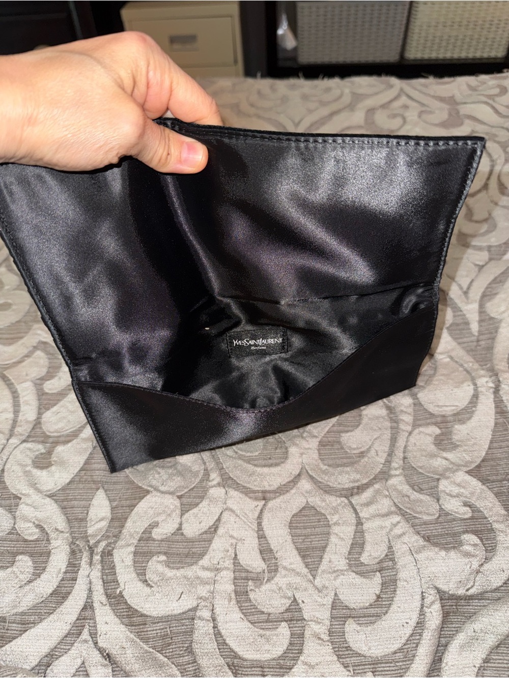Yves Saint Laurent Black Satin & Velvet Waist Cummerbund with YSL Monogram & ysl - Picture 7 of 9